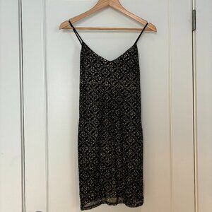 Betsey Johnson Luxe Vintage Black Gold Mini Cocktail Dress